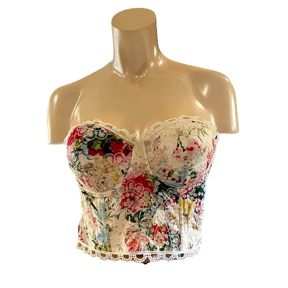 Davi and Dani Eyelet multi color Bustier